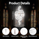 Custom Coiled Python LED Wall Art with Engraving, Shatterproof USB-Powered Neon Light for Bedroom,