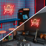 Neon Sign with Hat - Western-Themed LED Crab Wall Art for Seafood Restaurants