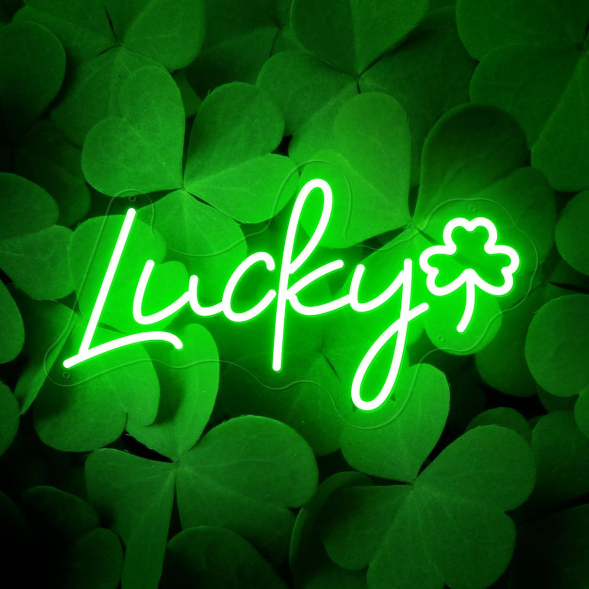 Lucky Shamrock Neon Sign Party Wall Decor LED Sign for St. Patrick's Day Gift, USB Powered