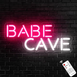 Babe Cave Neon Sign for Wall, Pink Cute Babe Cave Led Neon Light Sign, USB Power Babe Cave for Baby Room, Bedroom Home Store Business - 15''