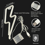 Neon Signs Lightning Bolt Neon Light Sign for Wall Decor, Battery or USB Powered Led Lightning Light Neon Sign for Bedroom