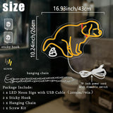 Pooping Dog Neon Sign for Wall Funny Golden Retriever Dog LED Neon Light Sign Dimmable USB