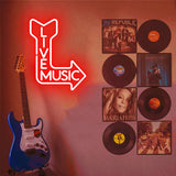 Live Music Neon Sign for Wall, Remote Dimmer Red Live Music LED Neon Light Sign for Concert Festival