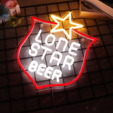 Bikini Crs Light Neon Signs 16.1 * 9.8 Inch(Azure+Red+White) + Lone Star Beer Neon Signs 15 * 12.2 Inch