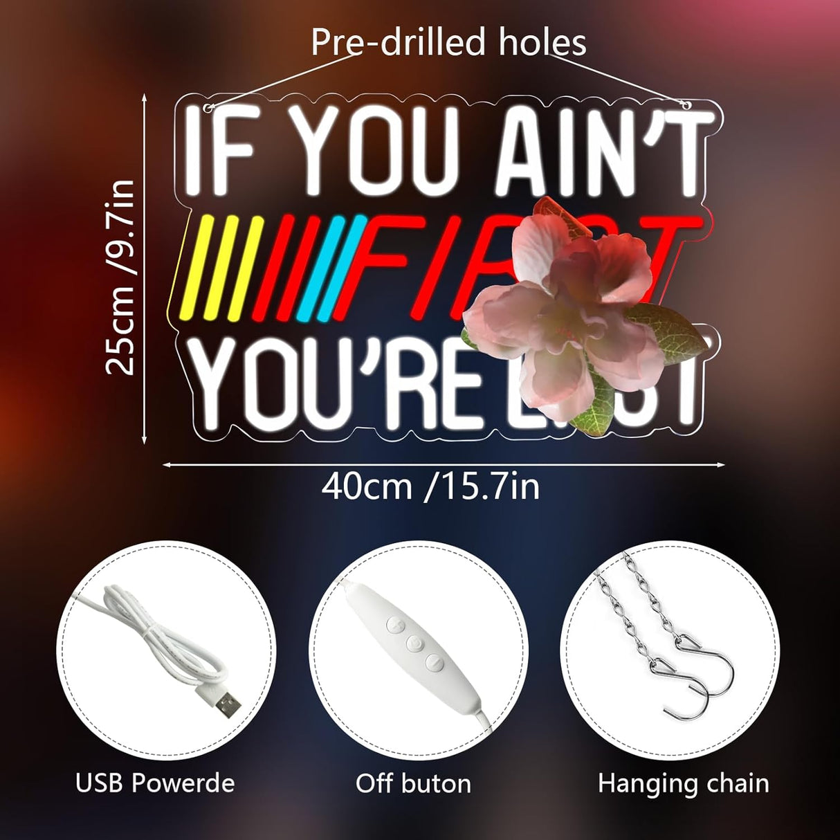 IF You Ain't First,You're Last Neon Sign for Wall LED