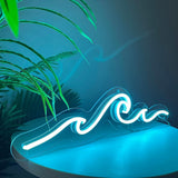 Wave Neon Sign, Wave Light up Wave Night Lamp for Bedroom, USB Power Led Neon Wave Light for Wall Decor