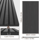 Qmetalart Acoustic Wall Panels 2 Pack 47.2"×23.6"Wall Panels for Interior Wall Decor Matte Black Slat Wall with Self-