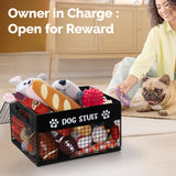 Qmetalart Dog Toy Box, Metal Dog Toy Storage Box with Lid, Chew-Resistant Dog Toy Basket, Durable