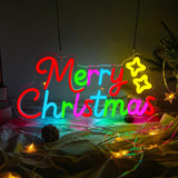 Merry Christmas Neon Sign, Dimmable LED Christmas Lights Neon Letter Sign for Window Displays