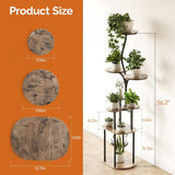 Qmetalart Plant Stand Indoor, 8 Tier Metal Flower Rack with Round Shelves, Modern