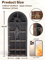 Qmetalart Religious Trinket Shelf, Crystal Display Shelf Storage Wall Hanging Wooden