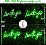 Lucky Shamrock Neon Sign Party Wall Decor LED Sign for St. Patrick's Day Gift, USB Powered