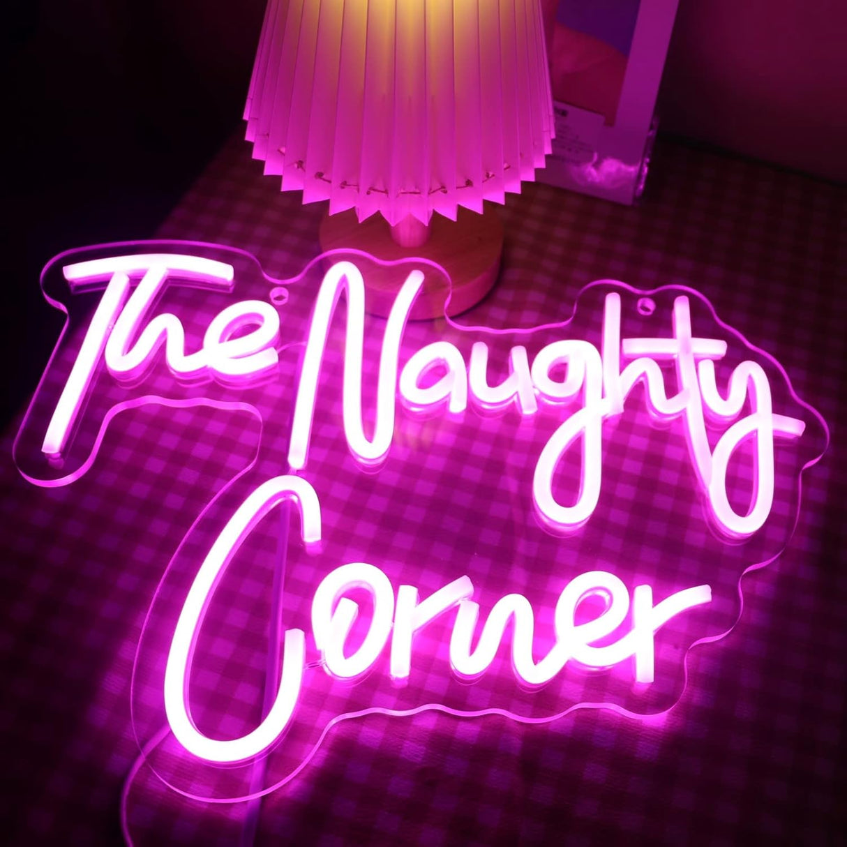 "The Naughty Corner" Neon Sign Pink Word/Letters USB Powered Neon Lights for Girls Room