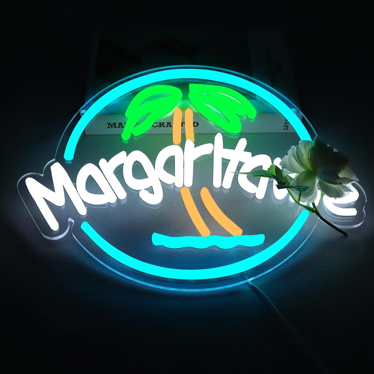 Beer Neon Signs for Wall Decor Mar.garitaville Coconut Tree Neon Lights for Bedroom