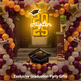 Neon Sign for High School College Graduation, Personalized LED Light Up Wall Decor for Class of 2025,