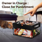 Qmetalart Dog Toy Box, Metal Dog Toy Storage Box with Lid, Chew-Resistant Dog Toy Basket, Durable