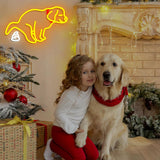 Pooping Dog Neon Sign for Wall Funny Golden Retriever Dog LED Neon Light Sign Dimmable USB