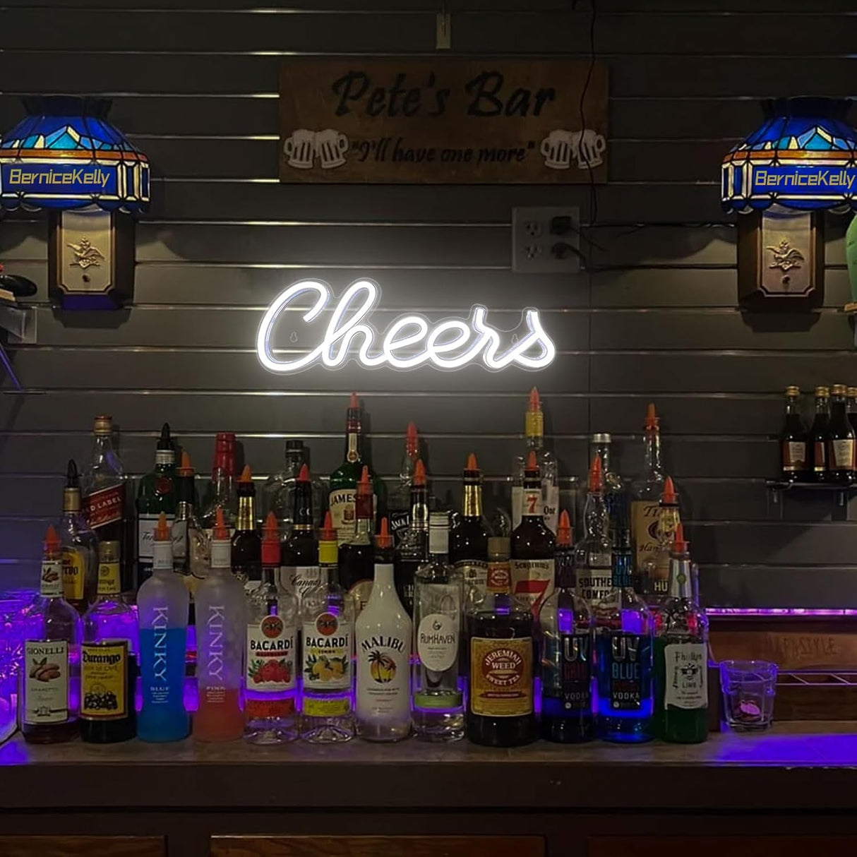 Cheers Neon Sign for Wall Decor, LED Neon Bar Light Sign,USB Powered Wall Neon Light up Sign for