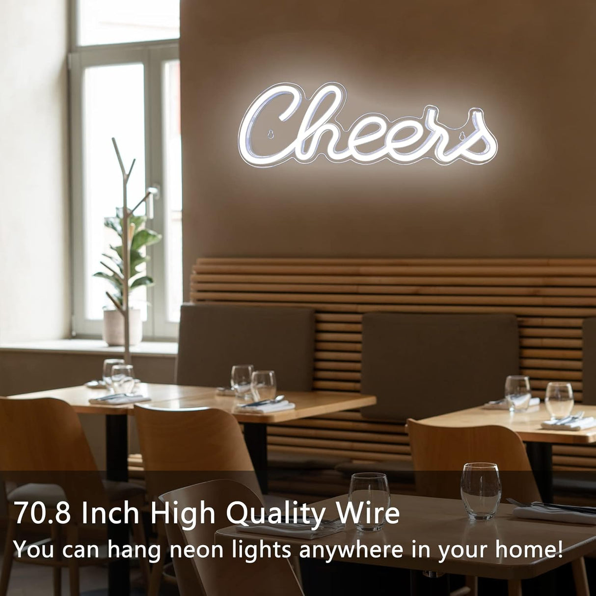 Cheers Neon Sign for Wall Decor, LED Neon Bar Light Sign,USB Powered Wall Neon Light up Sign for