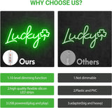 Lucky Shamrock Neon Sign Party Wall Decor LED Sign for St. Patrick's Day Gift, USB Powered