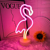 Flamingo Neon Sign, Pink Flamingos LED Neon Light Sign for Women USB/Battery Operated