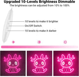 Jackalope Neon Sign, Cute Pink Smiling Jackalope LED Wall Decor for Bedroom Girls Room, 12x11 Inch USB
