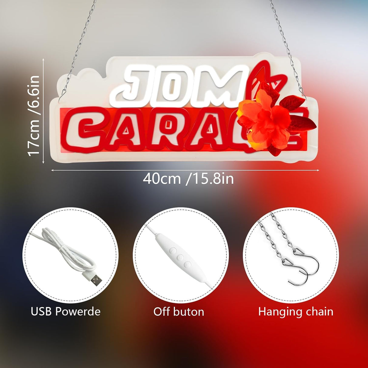 J.D.M Garage Neon Signs for Wall Decor Garage Neon Lights