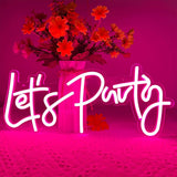 Let's Party Neon Sign, LED Neon Lights for Bedroom Wall Decor, Art Decorative Lights