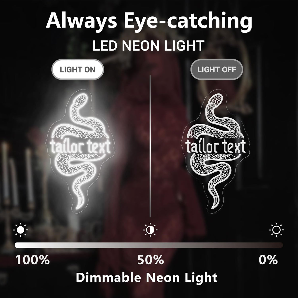 Custom Coiled Python LED Wall Art with Engraving, Shatterproof USB-Powered Neon Light for Bedroom,