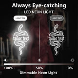 Custom Coiled Python LED Wall Art with Engraving, Shatterproof USB-Powered Neon Light for Bedroom,