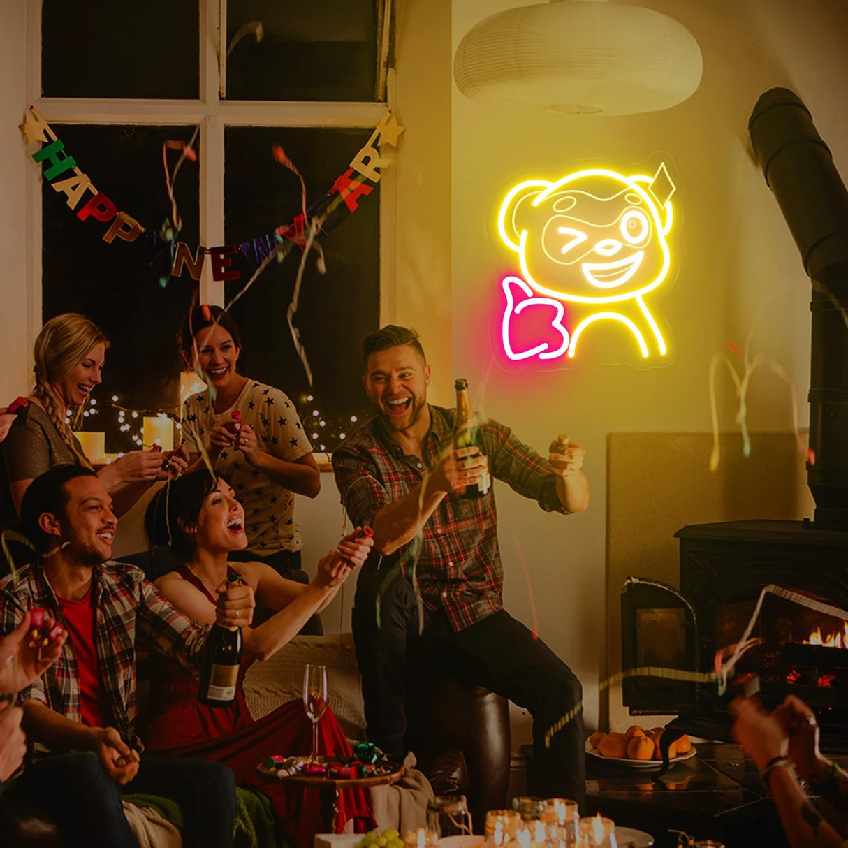 Thumbs Up LED Wall Light, 12x11 Inch USB-Powered Gaming Room Decor, Safe Silicone