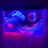 The Great Wave Off Kanagawa Neon Sign for Wall Decor, Handmade Japanese Wave LED Sign