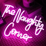 "The Naughty Corner" Neon Sign Pink Word/Letters USB Powered Neon Lights for Girls Room