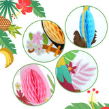 6 Pieces Hawaiian Tropical Birds Hanging Parrot Honeycomb Party