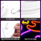 Qmetalart Halloween Cat Neon Sign, Cat on Moon Wall Decor,