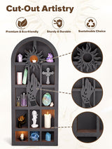 Qmetalart Religious Trinket Shelf, Crystal Display Shelf Storage Wall Hanging Wooden