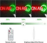 Red Green Recording Headset LED Neon Light for Live Room, USB Powered for Twitch