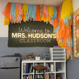 Teacher Name Neon Sign for Classroom, Personalized Welcome to Teacher's Classroom Led Light