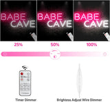 Babe Cave Neon Sign for Wall, Pink Cute Babe Cave Led Neon Light Sign, USB Power Babe Cave for Baby Room, Bedroom Home Store Business - 15''