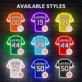 Neon Signs for Wall Decor, Customizable Number Name Softball Neon Sign
