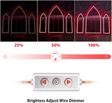 Gothic Mirror Neon Sign, 3 Piece Dimmable Retro Red Gothic Cathedral Arch Window Light