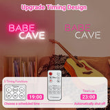 Babe Cave Neon Sign for Wall, Pink Cute Babe Cave Led Neon Light Sign, USB Power Babe Cave for Baby Room, Bedroom Home Store Business - 15''