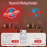 The World is Yours Neon Sign, Dimmable Red Planet LED Neon Light Lamp for Wall Decor, USB
