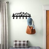 Qmetalart Mountain Metal Coat Racks Wall Mounted Entryway Kitchen Bathroom Storage Organizer