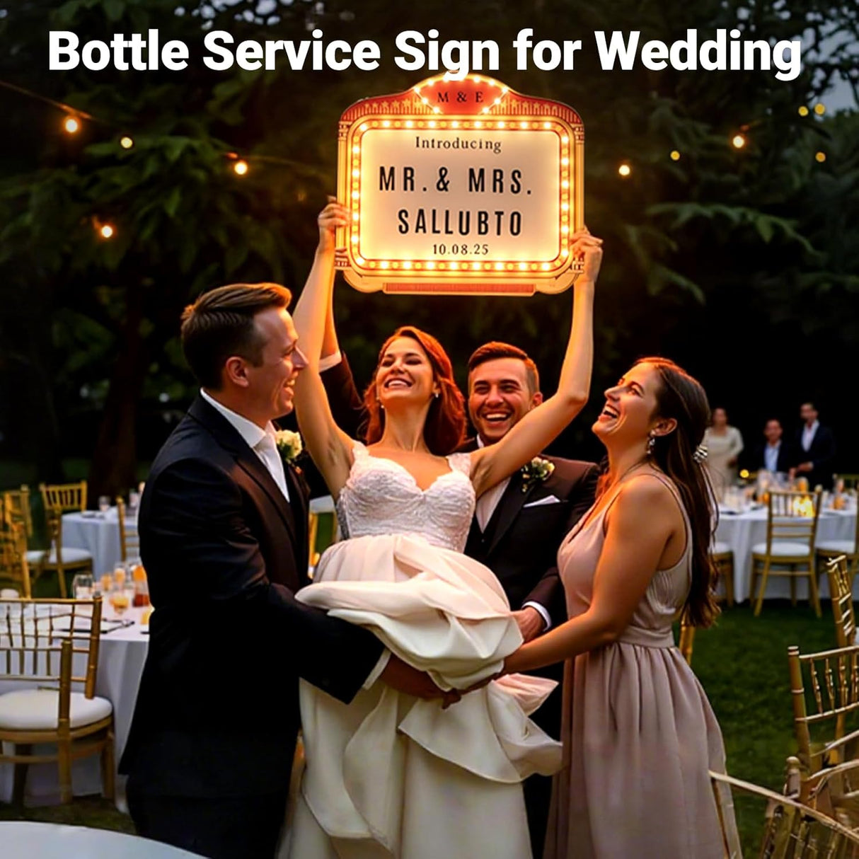 Personalized Wedding Entrance Props Led Marquee Sign for Reception, 22IN Custom