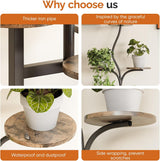 Qmetalart Plant Stand Indoor, 8 Tier Metal Flower Rack with Round Shelves, Modern