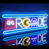 Ugrade Retro Game Ghost Arcade LED Neon Light Sign, Handmade Aesthetic Arcade Night Lamp for Game Room
