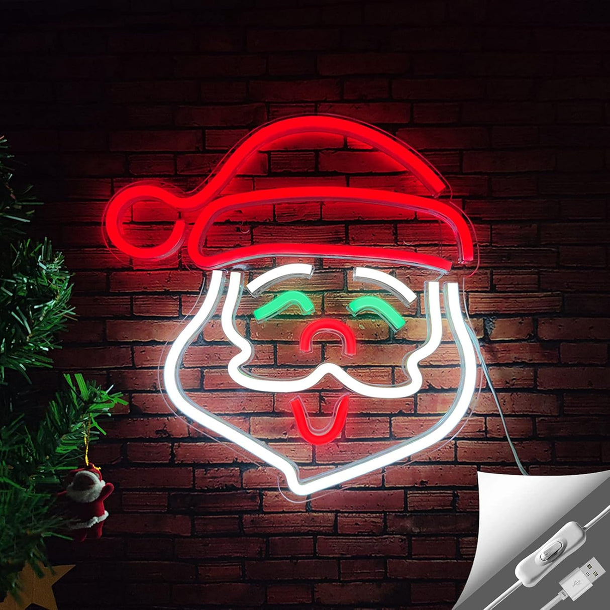 Santa Claus Neon Sign, Christmas LED Neon Signs for Wall Decor