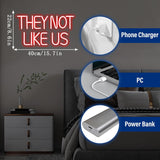 They Not Like US Neon Sign, Dimmable LED Music Neon Signs for Wall Decor,