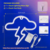 Neon Sign LED Cloud Lightning Neon Signs for Wall Decor Hanging Neon Light Battery or USB Powered